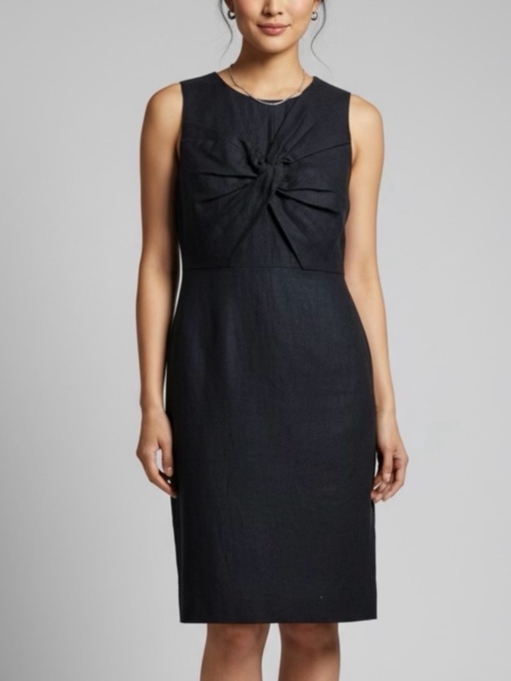 J. Crew Black Sleeveless Knot-Front Dress - Size 12